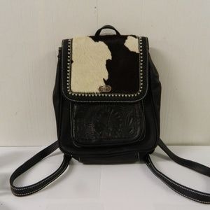 American West Tooled Leather Back Pack